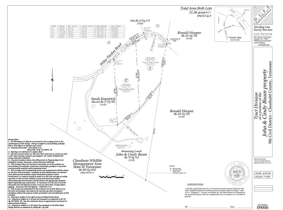 Tract Division Survey Sample